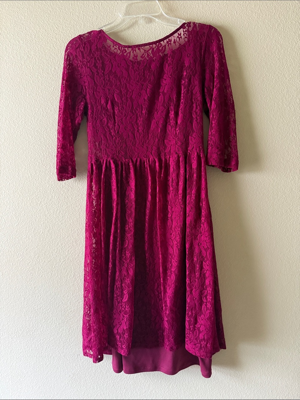 AB Studio Women’s Lace Fit-and-Flare Dress in Magenta